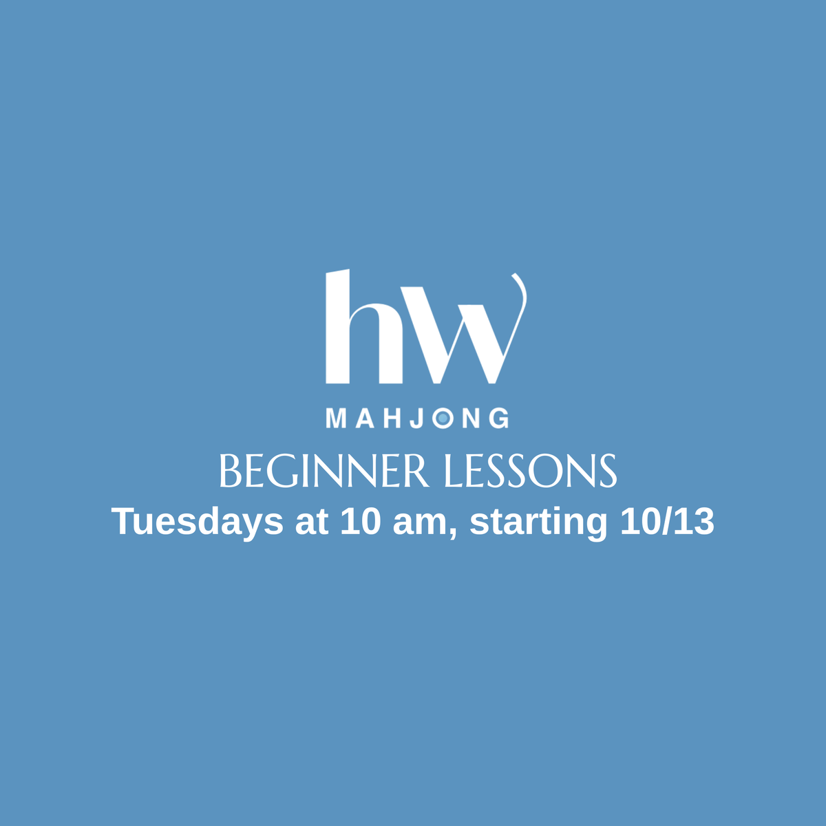 Beginner Lessons | Tuesdays at 10 am, starting 10/13 | 90 mins | 4 Sessions
