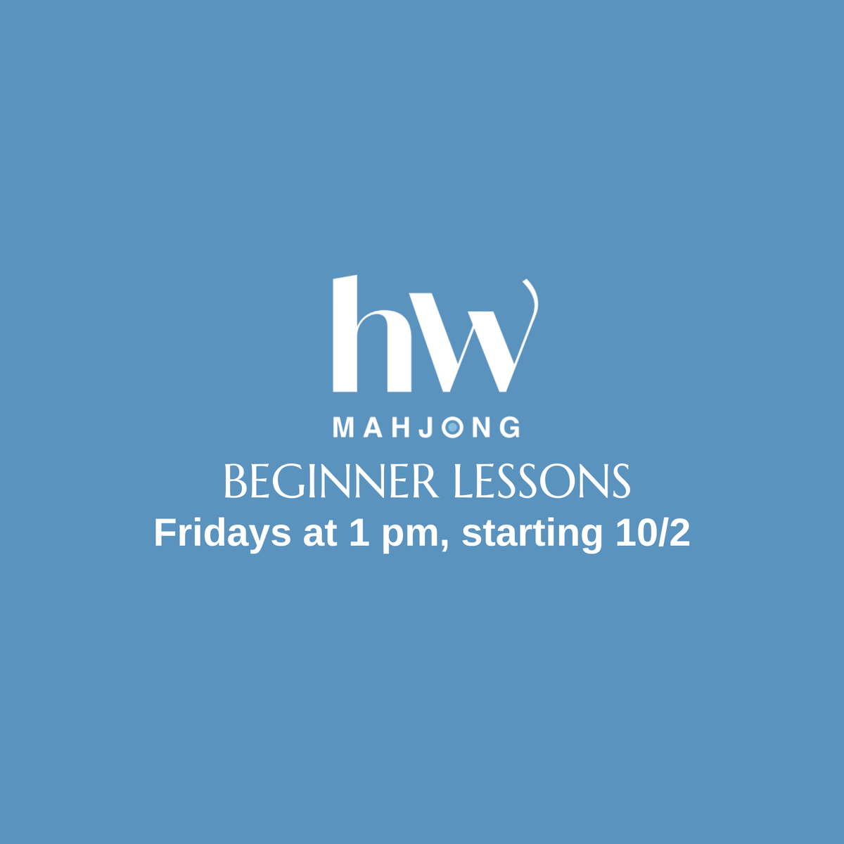 Beginner Lessons | Fridays at 1 pm, starting 10/2 | 90 mins | 4 Sessions