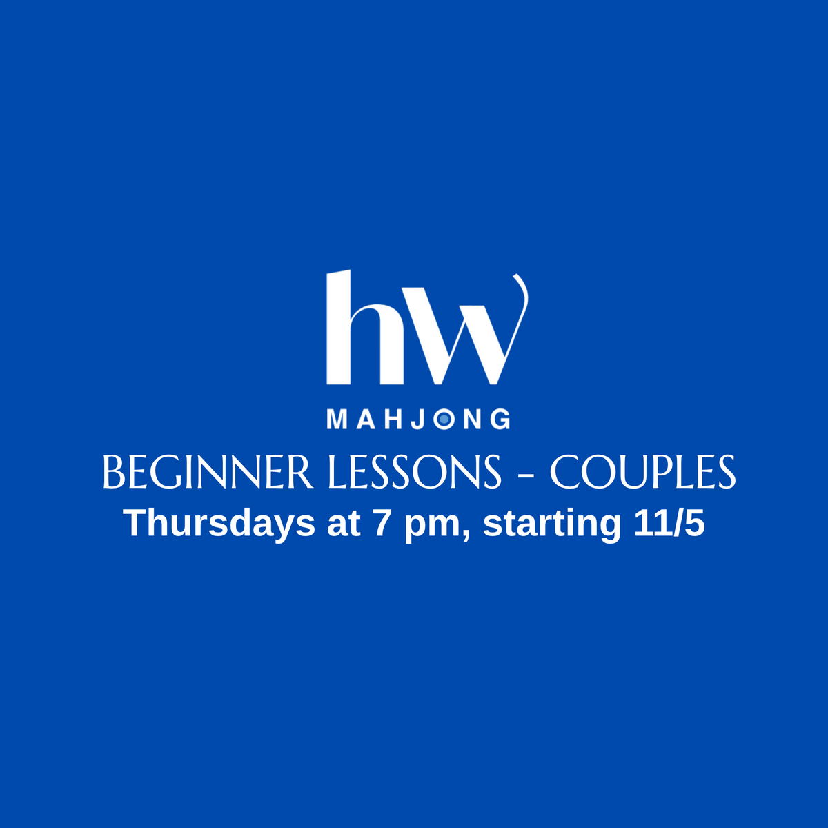 Beginner Lessons (Couples) | Thursdays - 7pm - 4 Sessions - 90 Min - Starting 11/5/2026