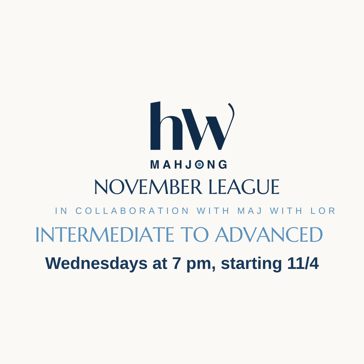 November League | Wednesdays - 7pm - 3 Sessions - 2 Hours - Starting 11/4/26 - Intermediate to Advanced